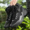 Sapatos de caminhada masculinos transfronteiriços, nova coleção outono/inverno 2025, estilo esportivo, antiderrapantes, absorventes de choque, de cano alto, sapatos casuais de caminhada para atividades ao ar livre femininos, masculinos