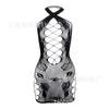 Lingerie sexy Comércio exterior europeu e americano Alça cruzada vazada macacão preto sexy saia de rede para quadril k093