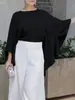 25 Ropa de Mujer de Comercio Exterior Transfronterizo Europeo y Americano, Elegante y a la Moda, Camisas Casuales de Corte Holgado con Mangas Irregulares