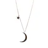 Tiktok Red Social Estrella Negra Luna simple collar de banda para el cuello joyería para el cuello elegante collar de personalidad cadena para la clavícula
