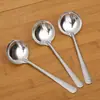 Cuchara de Sopa Gruesa No Magnética de Acero Inoxidable para Uso Doméstico, Cuchara Profunda de Mango Largo para Gachas, Cuchara de Sopa Grande, Cuchara Redonda de Acero Inoxidable para Restaurante