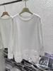 Estación Europea 2026 Primavera y Otoño Nueva Moda Adorno de Encaje Patchwork Camisa Base Holgada Adelgazante Camiseta de Manga Larga Top