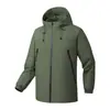 6617 [Exportación Transfronteriza] Chaqueta Lisa de Moda para Pareja Ropa de Trabajo de Primavera y Otoño para Mujer Cremallera Capucha Desmontable Impermeable