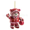 Decoraciones Navideñas Nuevas Lindas Transfronterizas Oso de Peluche Lindo Decoraciones para Árbol de Navidad Colgante Plano Acrílico