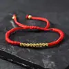 Pulsera de Diseño Original Simple de Nicho Transfronterizo Cadena de Cuentas de Cobre Cuerda Ajustable al por Mayor Pulsera para Mujer Modelo Nuevo 2024