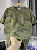 Camiseta de Manga Corta para Hombre de Moda Transfronteriza Holgada de Verano Tie-Dye Casual Moda Masculina Verano Letra Tie-Dye Top
