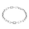 Estilo Ins Trendy Diseño Combinable Pulsera de Acero Inoxidable con Eslabones de Anillo de Elementos Geométricos Uso Apilado Cadena Simple Desnuda Acero Titanio