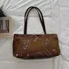 Bolso tote grande de terciopelo de colorblock retro bordado, bolso de mano, bolso de hombro y bolso de axila para mujer, nuevo y moderno 2026