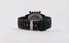 Reloj Deportivo de Cuarzo para Hombre, Reloj Analógico Estilo Carreras con Correa Negra de Silicona y Marcadores Blancos en la Esfera