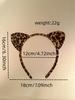 Joyería Haiyue nueva diadema de orejas de gato lindas con estampado de leopardo súper linda dulce para lavar la cara horquilla vendiendo diadema linda tocado