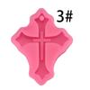 Molde de silicone de açúcar cruzado vintage cruz com pingente de furo pendente pendente molde de gota de cristal
