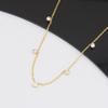 Colar de aço inoxidável de luxo discreto com zircônia em formato de gota, anel completo de zircônia, corrente para clavícula, colar feminino simples e fashion