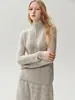 Otoño 2026 Nuevo Estilo Simple Versátil Suéter de Cachemira para Mujer de Cuello Alto Semiabierto de Punto Suéter Base