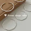 Anel Irregular Liso Prata Brilhante Estilo Ins Dongdaemun Coreano Prata Esterlina S925 Pulseira Escovada Versátil e Simples