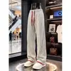 Calça xadrez moderna estilo americano para homens, novo design 2026, versátil, solta, perna reta, calça masculina casual