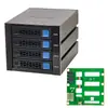 Módulo de disco duro de 4 bahías intercambiable en caliente con placa posterior para caja de computadora, 3 bahías de unidad óptica convertidas a bahías U.2 de 3.5/2.5 pulgadas