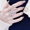 Anillo de Banda Rosa con Circonita y Perla Estilo ins de Corea del Sur para Mujer Elegante Versátil Regalo para Novia Celebridad de Internet