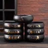 Cerámica Negra Lavado de Té Cerámica Gruesa Grande y Pequeño Lavado de Agua Tazas de Té Lavado de Pinceles Cenicero para Lavar Maceta Accesorios para Juego de Té Kung Fu