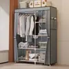 Montagem Simples de Guarda-roupa de Tecido Guarda-roupa Espessado Tecido Não Tecido Doméstico Simples Econômico Quarto de Dormitório Quarto de Aluguel Guarda-roupa de Tecido
