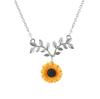 Nueva joyería creativa, collar de venta transfronteriza, collar de girasol con perlas, elegante colgante de girasol a la moda para mujer