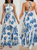 Moda Feminina Europeia e Americana Amazon Transfronteiriça Elegante Gola Alta Sem Mangas Forma A Skinny Vestido