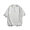 Roupas Masculinas Acu Camisa Masculina Manga Curta Gola Henry Linha de Novos Produtos 2026 Costura Cor Contrastante Tamanho Grande Top de Verão Camiseta para Homem