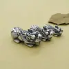 Plata de Pie S999 Plata Dura 3D Plata Tailandesa Ruyi Pixiu de la Suerte Accesorios de Joyería Tejidos con Cuerda Hechos a Mano Fábrica Outlet