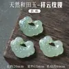 Accesorios Colgantes de Jade Hetian Natural para Mujeres Pulsera DIY Collar Hebilla de Seguridad Pequeña Colgante de Jade Loto