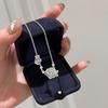 Collar de Doble Rosa de Diamantes Retro Estilo Francés para Mujer Pulsera Elegante de Camelia de Lujo Ligero Anillo de Flor Antigua Familia Xiao Xiang