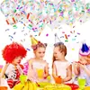 Globos de Látex Redondos de 12 Pulgadas con Confeti de Tira y Lentejuelas Color Donut Decoraciones para Fiestas Decoraciones para Fiestas de Festivales Festivos