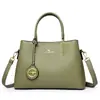 Nova Bolsa Transfronteiriça 2024 Moda Feminina Bolsa de Ombro Transversal Grande Capacidade Multicamadas Couro Macio Portátil Bolsa de Mãe