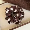 Scrunchie Azul Marinho com Bolinhas Dupla Camada Estilo Coreano para Mulheres, Coque Estilo Preguiçoso, Acessório de Cabelo Versátil Simples, Novo Elástico de Cabelo