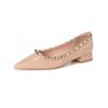Weiwei Girl 5153-10 Zapatos de Salón de Punta para Mujer con Tacón Grueso Verano Boca Baja Temperamento Avanzado Remache Zapatos de Mujer de Tacón Alto