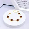 Pulseira de Aço Titânio Trevo da Sorte Flor de Cinco Folhas, Simples e Fashion, Versátil, Estilo de Luxo Leve, Conjunto de Joias de Madrepérola Dupla Face