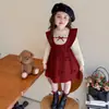Vestido de Tricô Estiloso para Meninas Outono e Inverno Bebê 2026 Novo Vestido Suéter Princesa Engrossado Moda de Inverno
