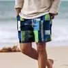 Pantalones Cortos Rectos Simples para Hombre Pantalones Cortos de Playa Casuales Pantalones Cortos Camuflaje Sueltos Bloques de Color Pantalones Cortos de Baloncesto
