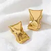 Tendências da Moda Europeia e Americana, Design Minimalista de Nicho, Brincos Geométricos Plissados, Luxo Leve, High-End, Brincos Elegantes para Mulheres