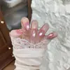 Esmalte em Gel Spray-On Cat-Eye com Bolinhas Cor-de-Rosa para Nail Art que Realça a Pele e Adiciona Elegância, Adesivos de Unha Blush