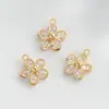 Colgantes de Flor Hueca Chapados en Oro Cobre Accesorios para Joyería DIY Accesorios para Pulseras de Cuentas Collares Materiales Venta al por Mayor