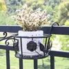 Suporte de flores, prateleira de armazenamento, suporte para pendurar vasos de flores na varanda, grade de pendurar, arte em ferro para suculentas, suporte de flores para grade de peitoril de janela interna