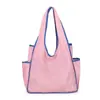 Bolsa de compras plegable ecológica, poliéster, gran capacidad, color liso, bolsa de mano ecológica, bolsa portátil para la compra para supermercados, plegable