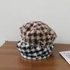 Boina para Niños Otoño Invierno Unisex Retro Lana Cuadros Sombrero de Pintor para Bebé Sombrero de Calabaza Sombrero Octagonal