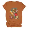 Bem-vindo de volta à Camiseta Casual Feminina Pencil Apple Amazon Comércio Exterior Transfronteiriço Moda Verão Manga Curta