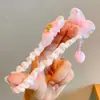 Faixa de Cabelo Super Fada Flor Criança Menina Rosa Flor Bola de Cabelo Anel de Intestino Pequeno Não Machuca o Cabelo Bebê Rabo de Cavalo Elástico de Cabelo