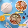 [Tazón de Fideos Instantáneos de Celebridad de Internet de 5 Piezas] Tazón de Fideos Instantáneos con Tapa Paja de Trigo Lonchera para Estudiantes Lonchera Dormitorio Hogar