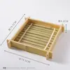 Bandeja tejida de bambú hecha a mano, Plato rectangular de madera de bambú para carne crujiente, Plato para palomas, Uso en hotel y hogar, Vajilla creativa de estilo chino