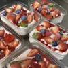 Caja de Mousse de Fresa Famosa en Internet Caja de Pastel de Fresa con Crema Caja de Pastelería Tiramisú Caja de Empaque para Hornear