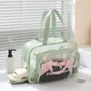 Bolsa de Higiene Pessoal Portátil, Bolsa de Maquiagem, Bolsa de Armazenamento Portátil à Prova d'Água com Separação Úmida e Seca em PVC para Viagem, Esportes, Fitness, Grande Capacidade