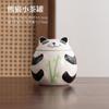 Pote de chá de cerâmica estilo nacional panda pote selado para chá preto pote de armazenamento à prova de umidade mini pote portátil para casa tamanho pequeno ornamentos