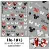 Redanco Nuevas Pegatinas para Uñas de Mickey Mouse con Dibujos en Relieve 5D Calcomanías Adhesivas Tridimensionales para Uñas Venta al por Mayor
